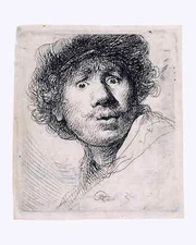 Self-Portrait Painting by Rembrandt 8x10" Art Print (Premium Print)