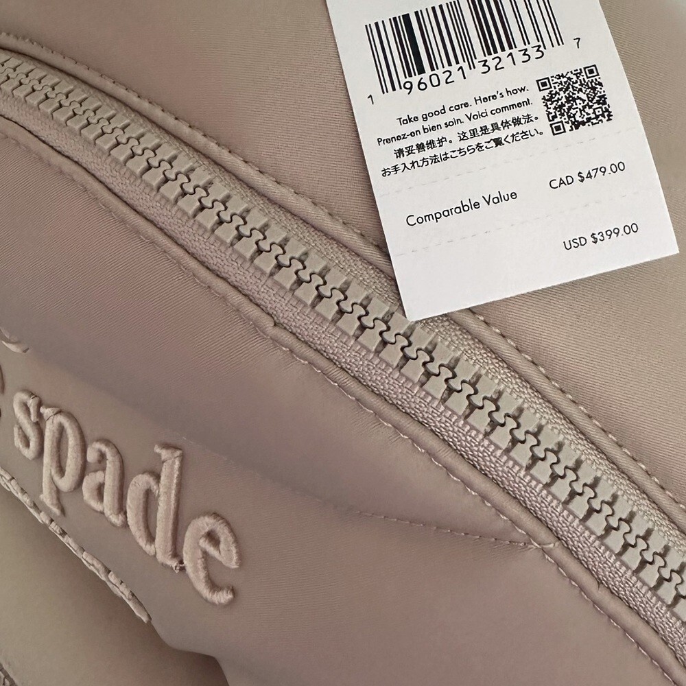 Kate Spade bag nylon laptop pocket cream travel business backpack brand new