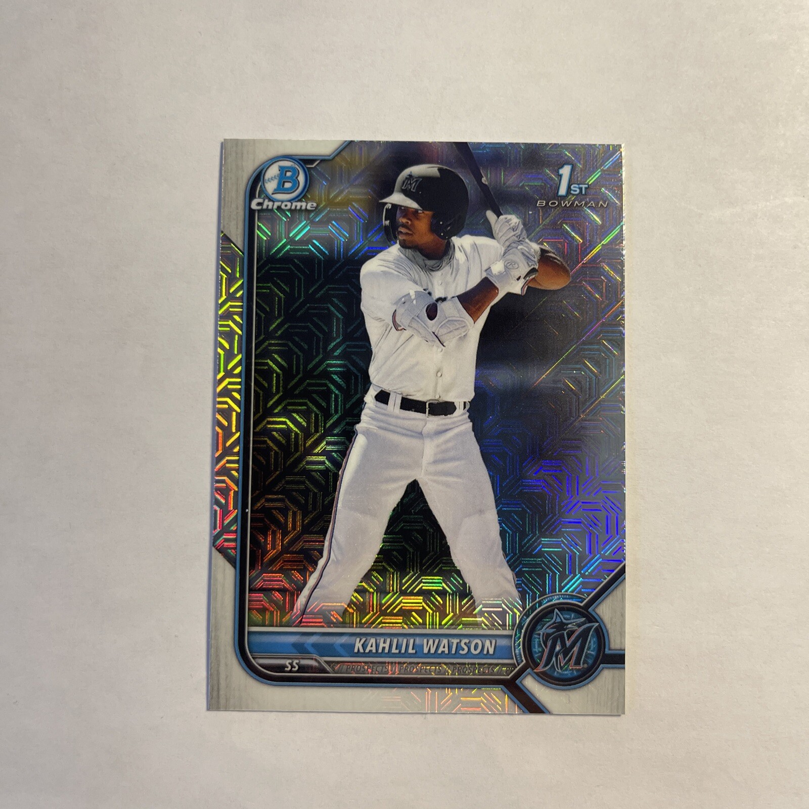 2022 Bowman Chrome Kahlil Watson 1st Mega Mojo Refractor Marlins BCP-3