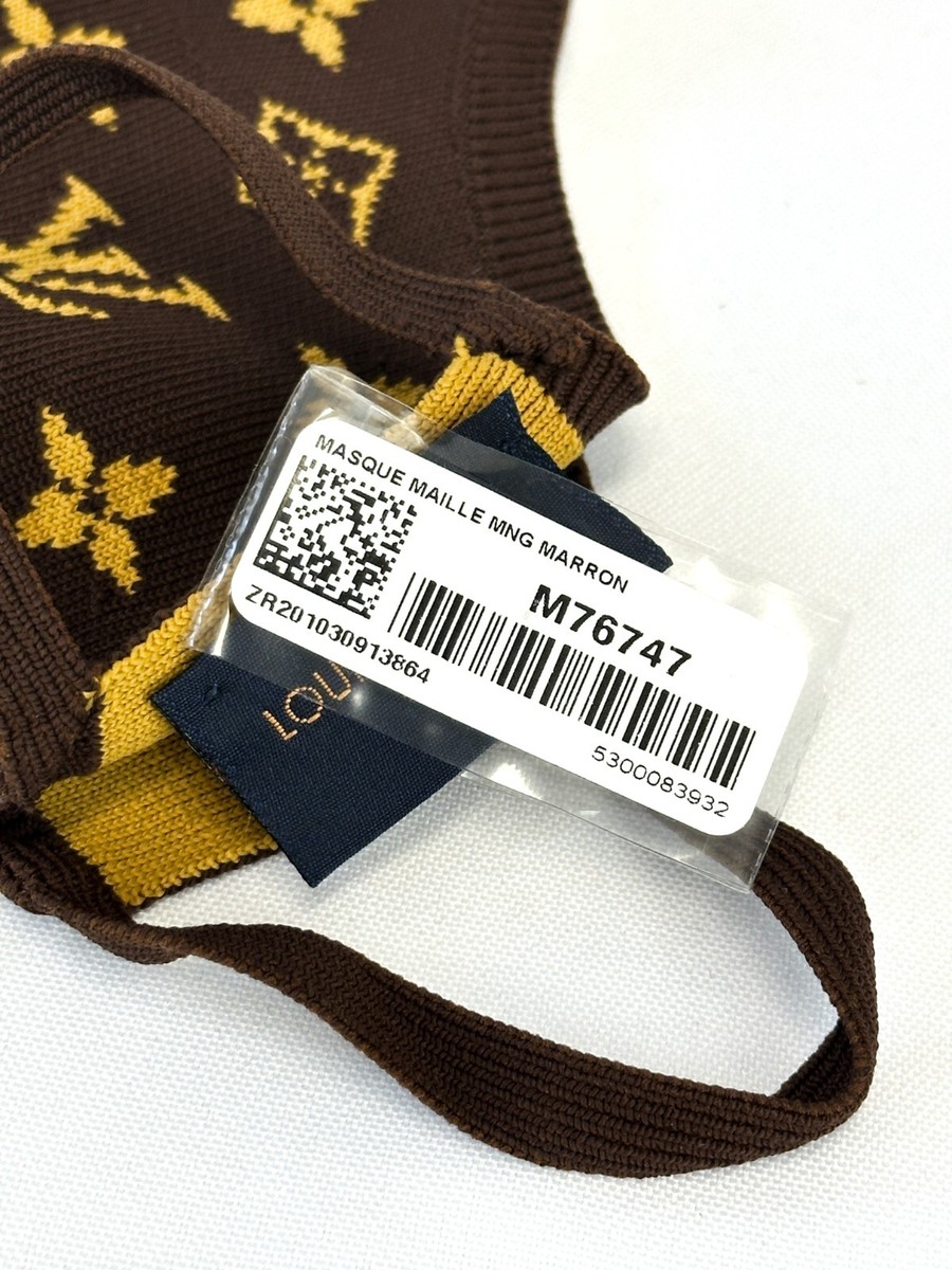 NEW LOUIS VUITTON Monogram Brown Knit Face Mask S00 M76747 | eBay