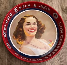 VINTAGE 13 CORONA EXTRA VICTORIA WOMAN  METAL...