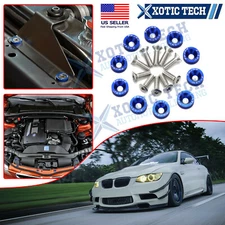 10pcs Blue Sport Bumper Fender Washer Screw Dress up For BMW E90 E92 E39 F30 F31