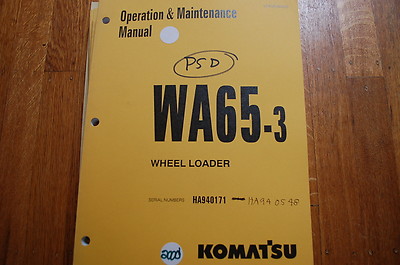 KOMATSU WA65-3 Wheel Loader Owner Operator Operation Maintenance Manual 2000 OEM