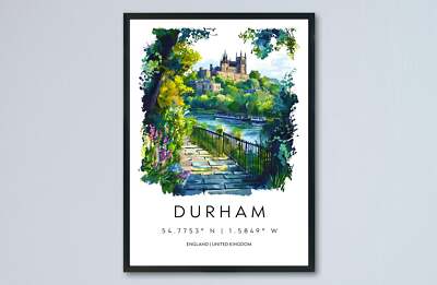 Durham Aquarell Poster Durham Reisedruck Durham Wandbild Durham City