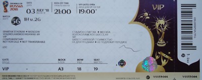 mint VIP TICKET WM 2018 Kolumbien Colombia - England Match 56