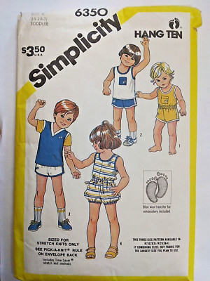 Shorts Top Tank Romper Knit Summer 1 2 3 Simplicity 6350 Sewing Pattern Hang Ten