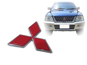 Mitsubishi Red Logo Pickup Truck Grille Emblem Badge Size 10 Cm Ebay