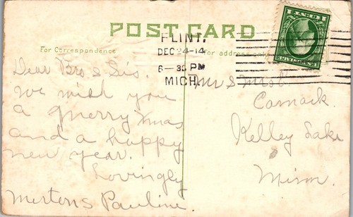 Vintage Postcard Every Good That Life May Know May Christmas Bestow 1914 - Picture 2 of 3