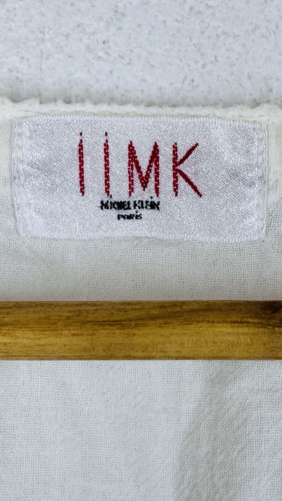 ii Michel Klein Cream Crochet Button Down Shift Dress Medium Cotton