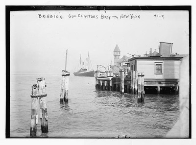 Boat arriving with Governor Clinton's body,New York Harbor,May 28,1908,New York