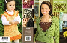 Crochet Pattern Book Teach Yourself Ribbon Accents Handbag Bolero Leisure Arts
