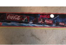RARE Old vintage coca cola Santa Soft Corrugated cardboard advertising 1&rsquo; X 5&rsquo;.