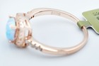 GENUINE 0.42 Cts BLUE OPAL & WHITE SAPPHIRE RING 14k ROSE GOLD PLATED (.925) — photo 4