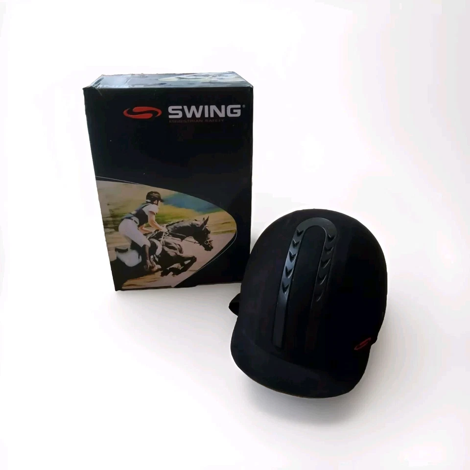 Reithelm * Swing *  schwarz  *  samt *  Größe  53 * gepflegt 