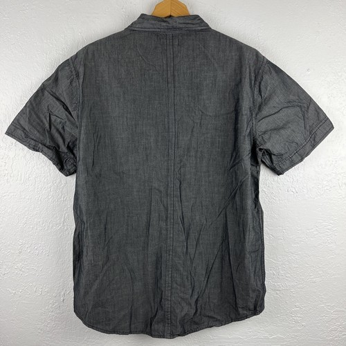 Men’s HELIX Sz XL Grey Short Sleeve Button Down with Pockets - Picture 10 of 13