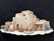 Vintage Burwood Products Pueblo Adobe Hacienda Scene 3291-2B Made in USA 1993