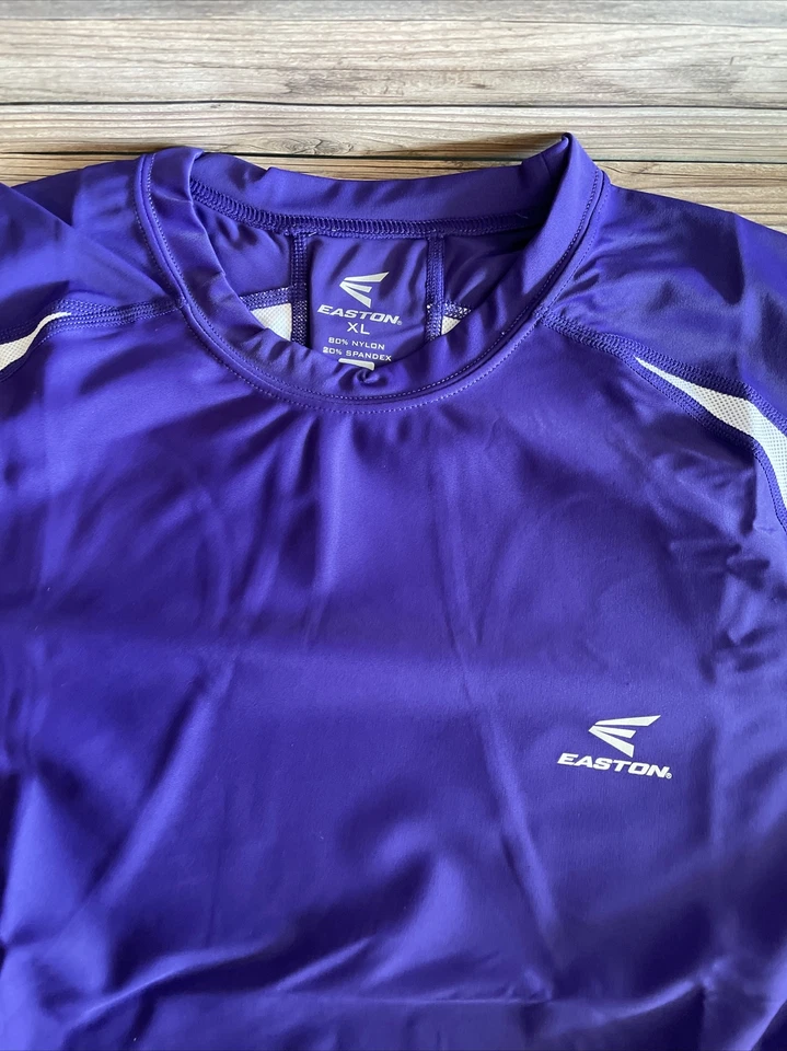 Camisa de compresión manga larga Easton XL para hombre púrpura blanca Foto 2 de 4