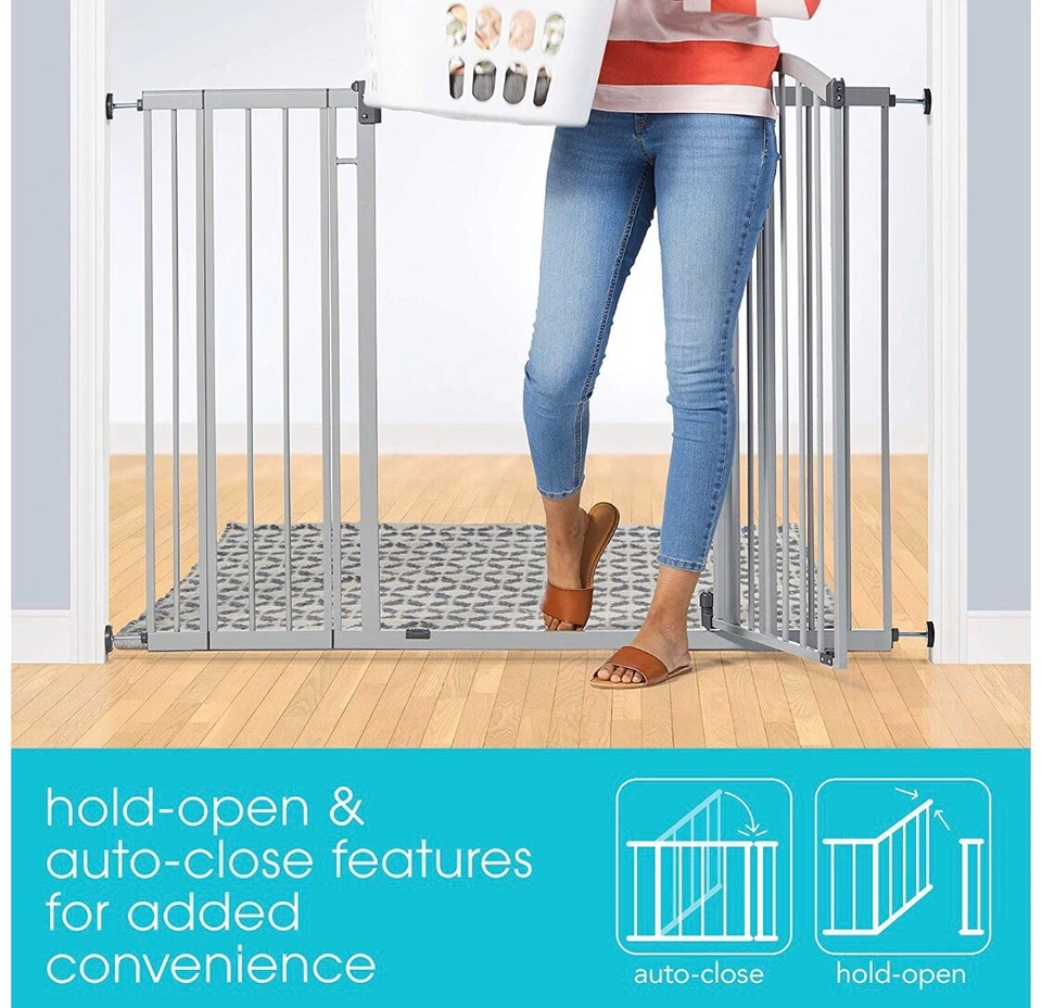 Puerta de seguridad Summer Infant extra alta y extra ancha, 29,5-53” W y 38” H, gris Foto 3 de 4