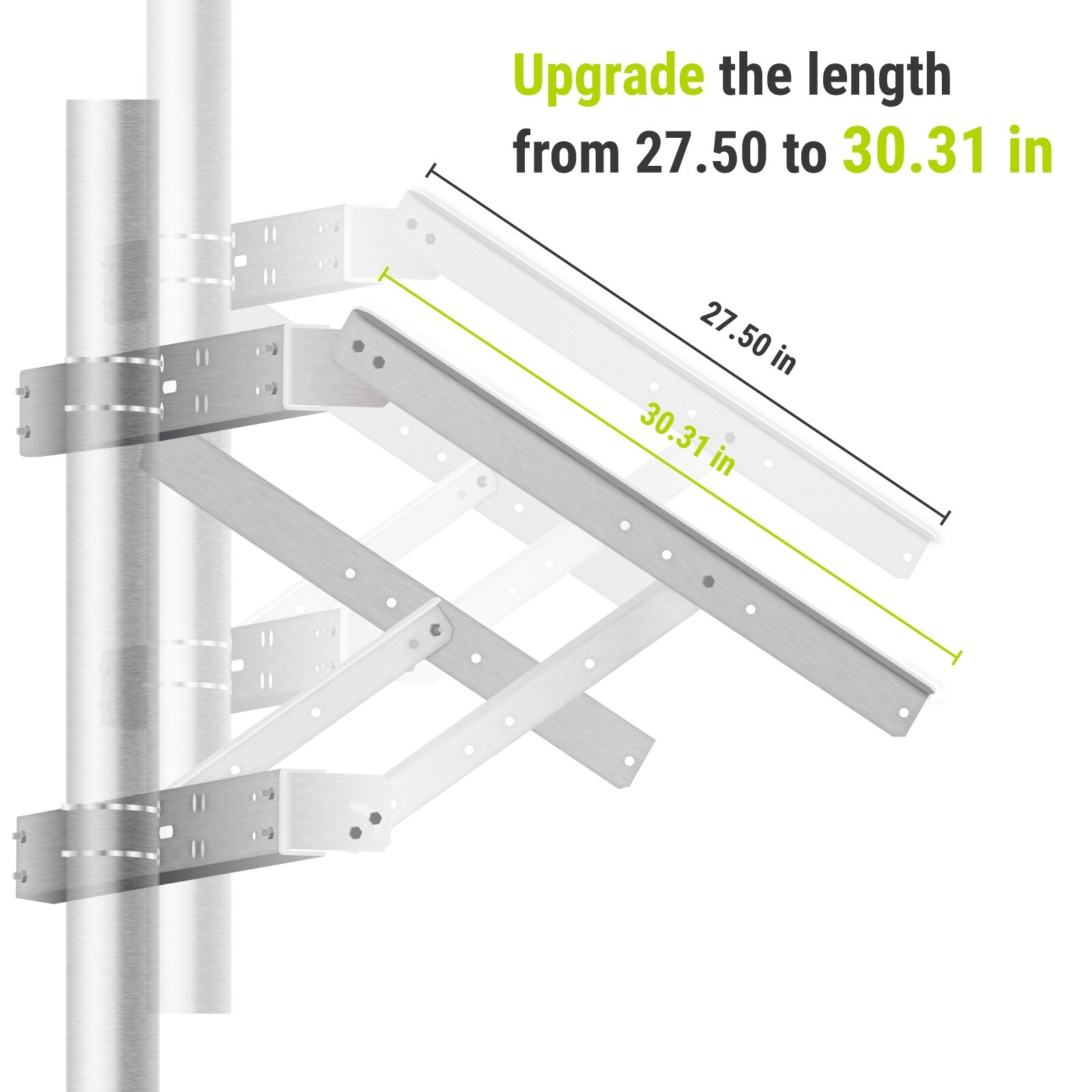 Newpowa Universal Double Arm Pole Mounting Bracket Designed for One 100-220w