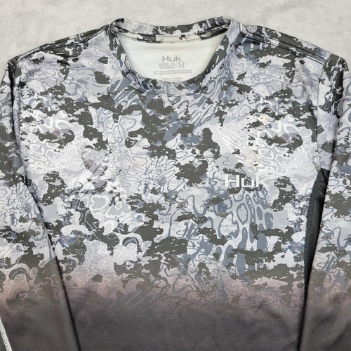 Huk Fishing Shirt Mens Medium Long Sleeve Performance Fly Fisherman Sport Camo - Picture 2 of 6