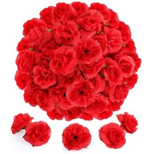 50 Pack Red Artificial Flowers Stemless Roses for Wedding Decor