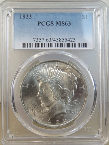 1922 peace dollar PCGS MS63 *VAM 6 doubled branch/dollar/rays TOP50* BR