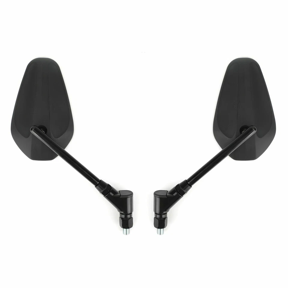 NEW LEFT/RIGHT MOTORCYCLE CRUISER CHOPPER REARVIEW SIDE MIRRORS M10 10MM BLACK Foto 2 de 4