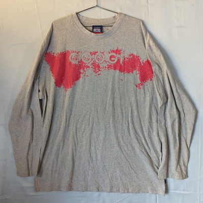 Coogi 4XL Men s Shirt Long Sleeve Gray Red Splatter Logo Colorful Streetwear