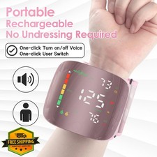 Wrist BP Monitor Blood Pressure Machine Rechargeable Cuff Storage Case