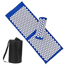 Acupressure Mat and Pillow Set with Bag - Extra Long Acupuncture Mat Blue-large