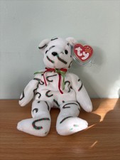 Ty Beanie Baby Holiday Christmas Candy Cane Teddy Bear Cand-e