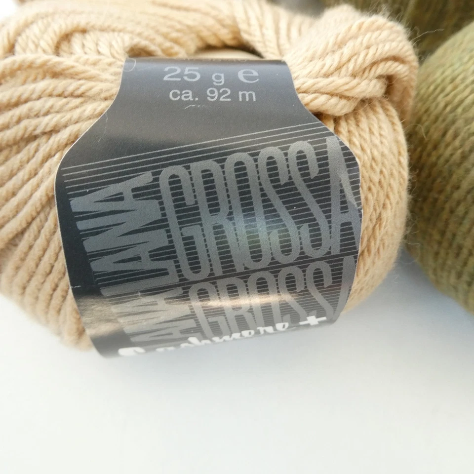 Lana Grossa CASHMERE PLUS Yarn Sport Weight 25g 92m Lot of 3 in Color 5 Tan - Image 2 of 4