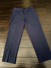 Investments Petites Women's Size 10PR Blue Dress Pants Stretch Waist Pockets