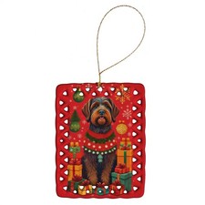 Wirehaired Pointing Griffon Christmas Dog Porcelain Ornament