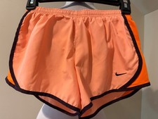 NIKE Girls Peach Black  Orange Tempo Lined Running Shorts - Sz Youth Medium