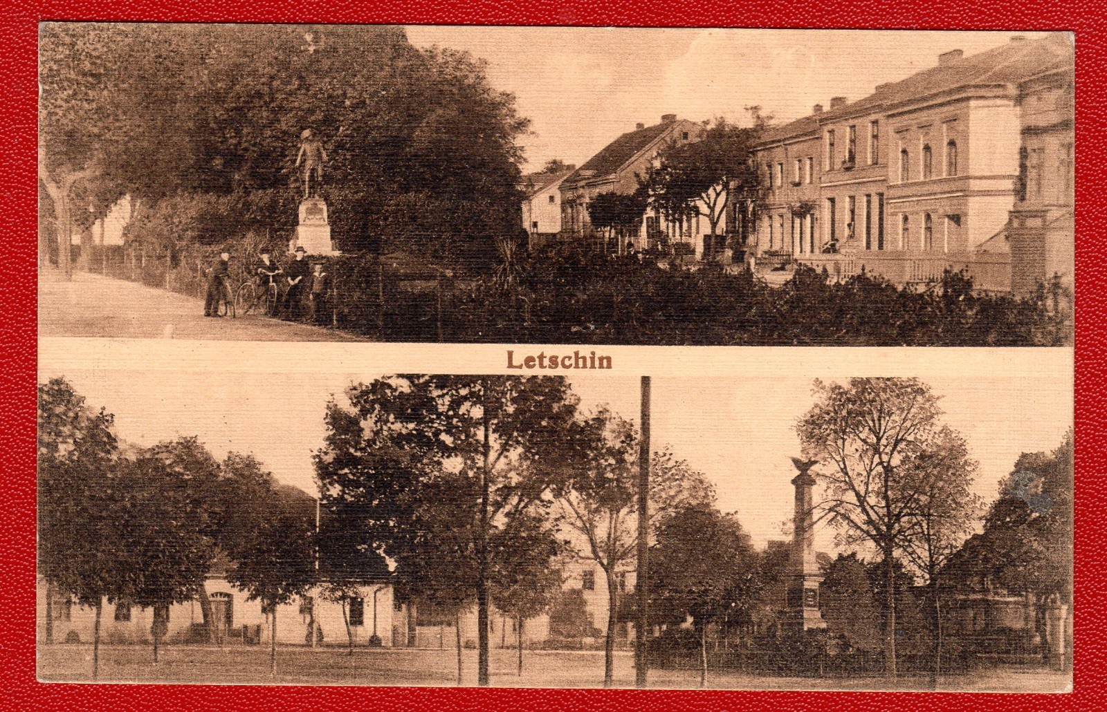 Postal antigua S/W Letschin Oderbruch gel. 1914 #133 H