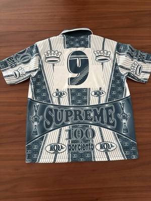 NWT Supreme Por Ciento Logo Print Soccer Jersey Green Men's S FW22