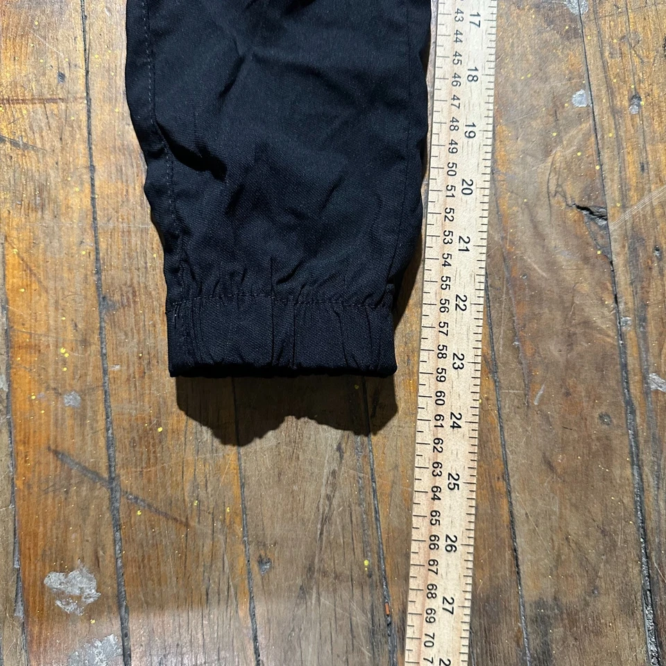 Pantalones de Carga Pública Niños M Negros Calce Ajustado Pierna Cónica Cintura Elástica Cordón Foto 4 de 4