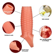 Men Thick Penis Extender Sleeve Extension Male Girth Enhancer Enlarger W/strap