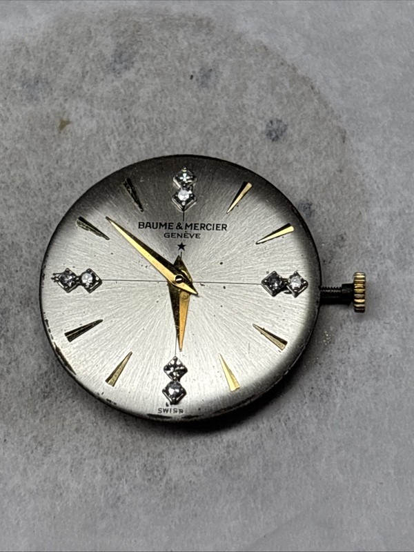 BAUME & MERCIER 2510 GENEVE WATCH MOVEMENT 17 JEWELS SWISS DIAL HANDS CROWN RUNS