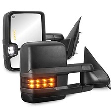 Power Heated Towing Mirrors Compatible with 2003 2004 2003-2006 Black Dotted
