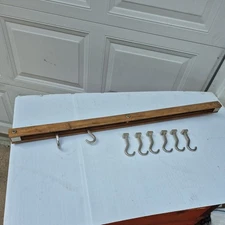 JK Adams Sur La Table Maple Hanging Bar Pot Rack 36" Heavy Duty Commercial Grade