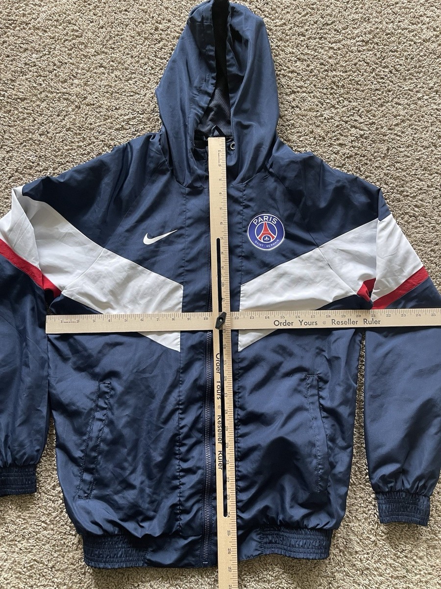 Nike PSG Paris Saint-Germain Windbreaker Jacket Boys Medium Navy