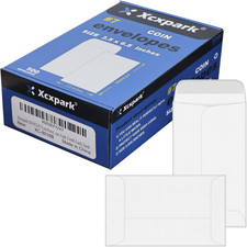 500 PCS 7 Coin Envelopes, 3.5 X 6.5 Inches White Kraft Envelopes Classic Small