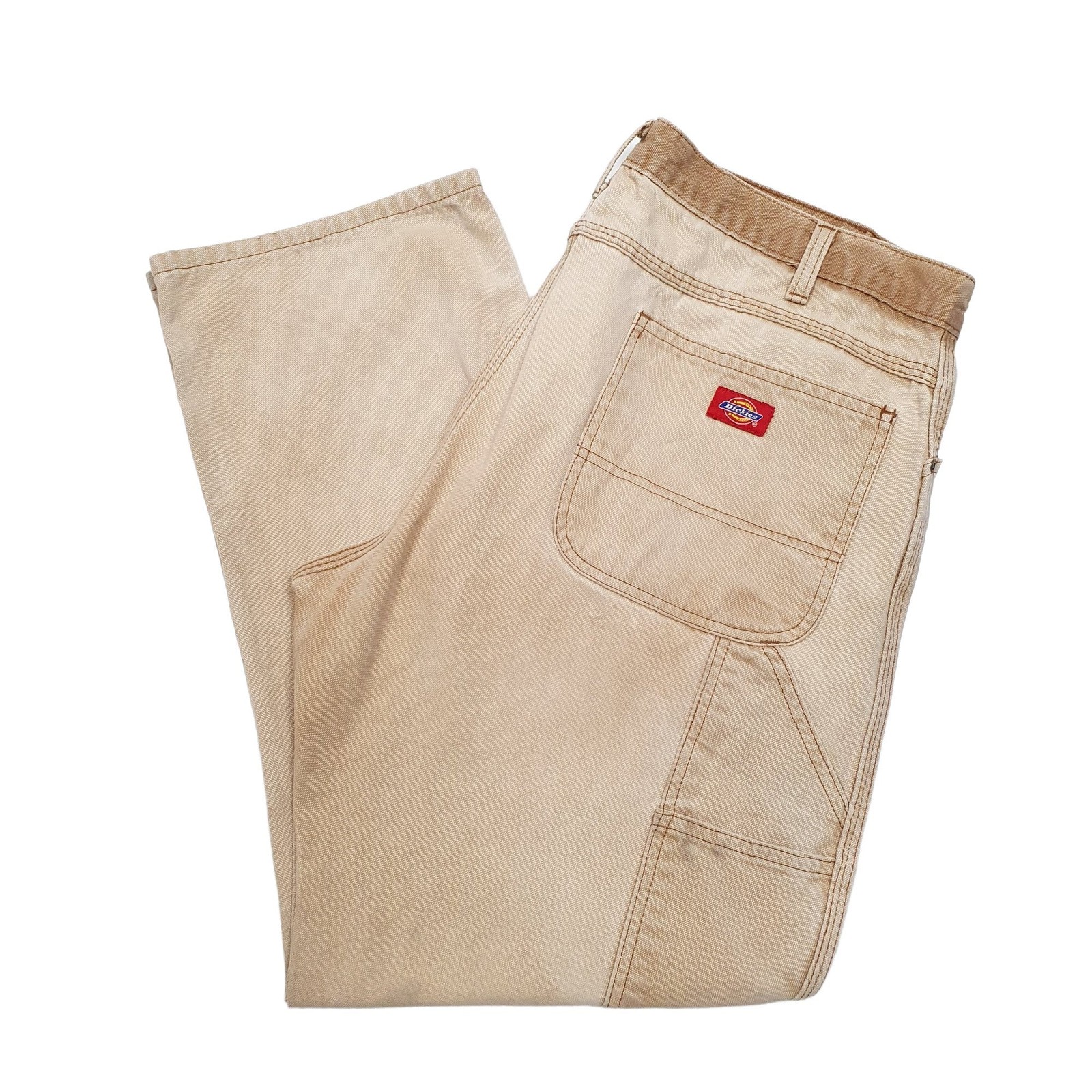 DICKIES Carpenter Workwear Trousers Cotton Tan Mens W38 L30