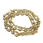 CHANEL Chain belt belt vintage Plated Gold/Rhinestone Women