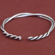 Thick West Indian Set Bangel 925 Sterling Silver Hammered Women's Bangle AK2030
