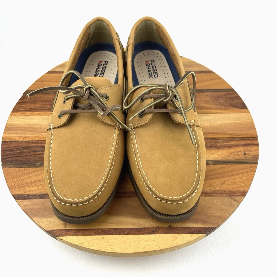 Rugged Shark Boat Shoes Men Size 12M Tan Beige Classic Casual Loafer CML8506ARS - Image 2 of 4