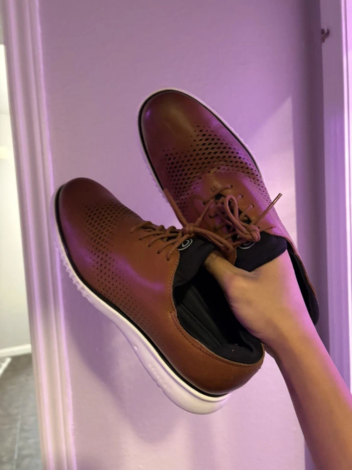 Cole Haan Para Hombre 2.ZeroGrand Forrado Láser Punta de Ala Oxford Bronceado Estilo C25351 Foto 4 de 4