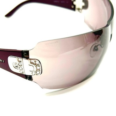 BVLGARI 6006-B 102/7N Crystal Bordeaux Shield Rimless Sunglasses